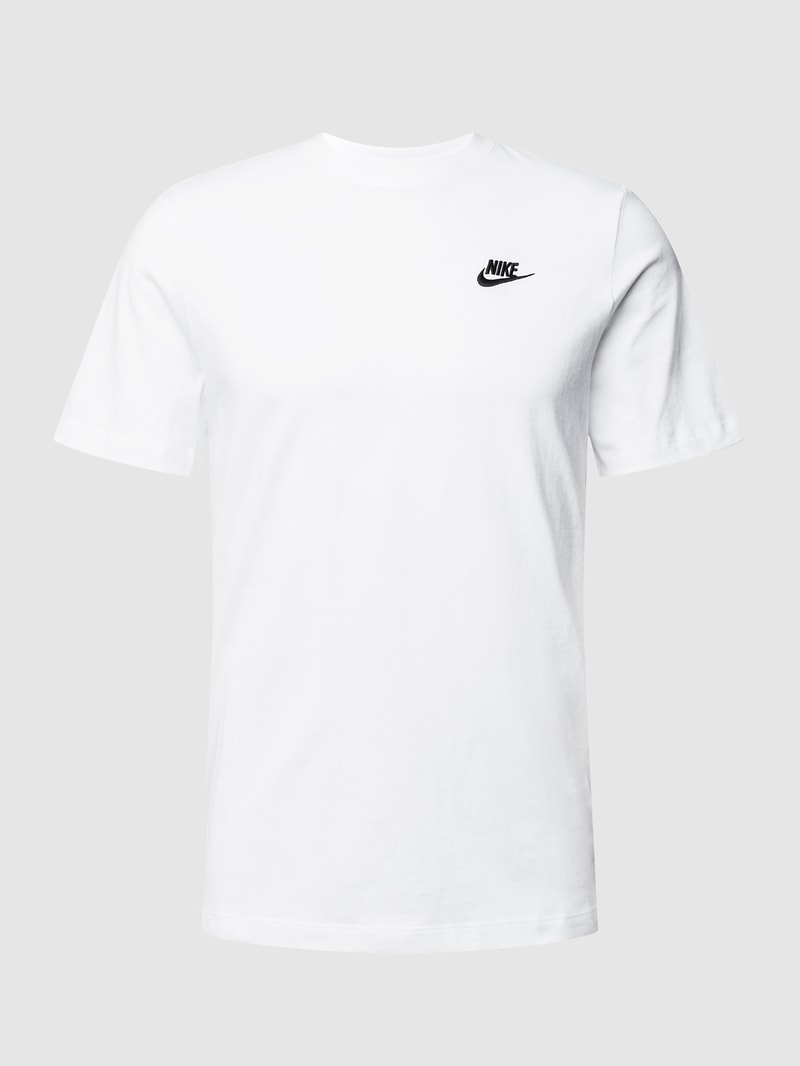 T-Shirt mit Melange-Optik Modell 'CLUB' in weiß