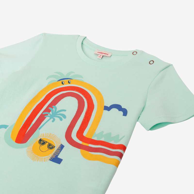 T-shirt bébé garçon arc-en-ciel vert Catimini