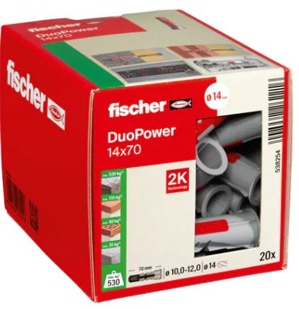 Fischer 538254 DuoPower wtyczka 14x70 20 sztuk