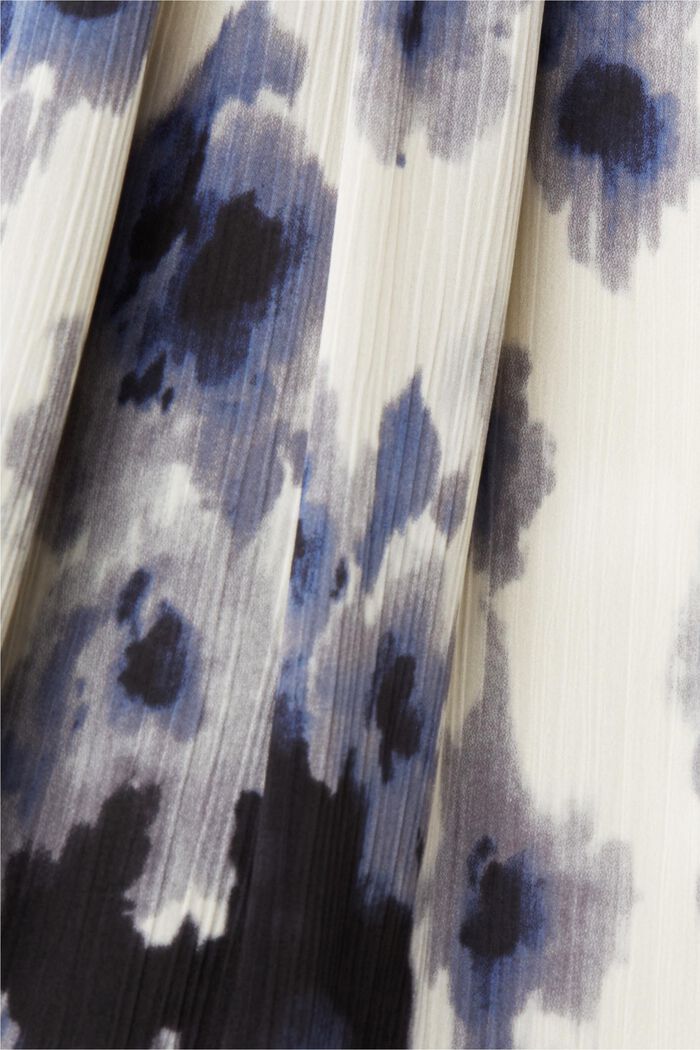 Midikleid aus Satin in Crinkle-Optik mit Blumenmuster