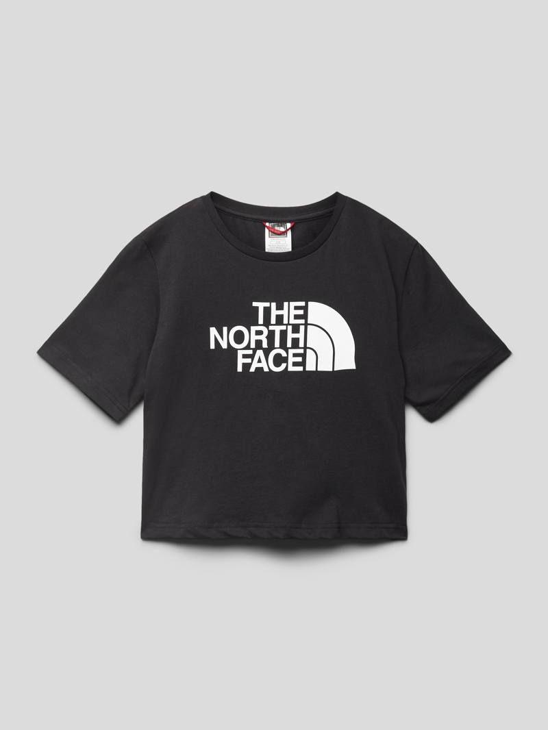 T-Shirt mit Label-Print in schwarz