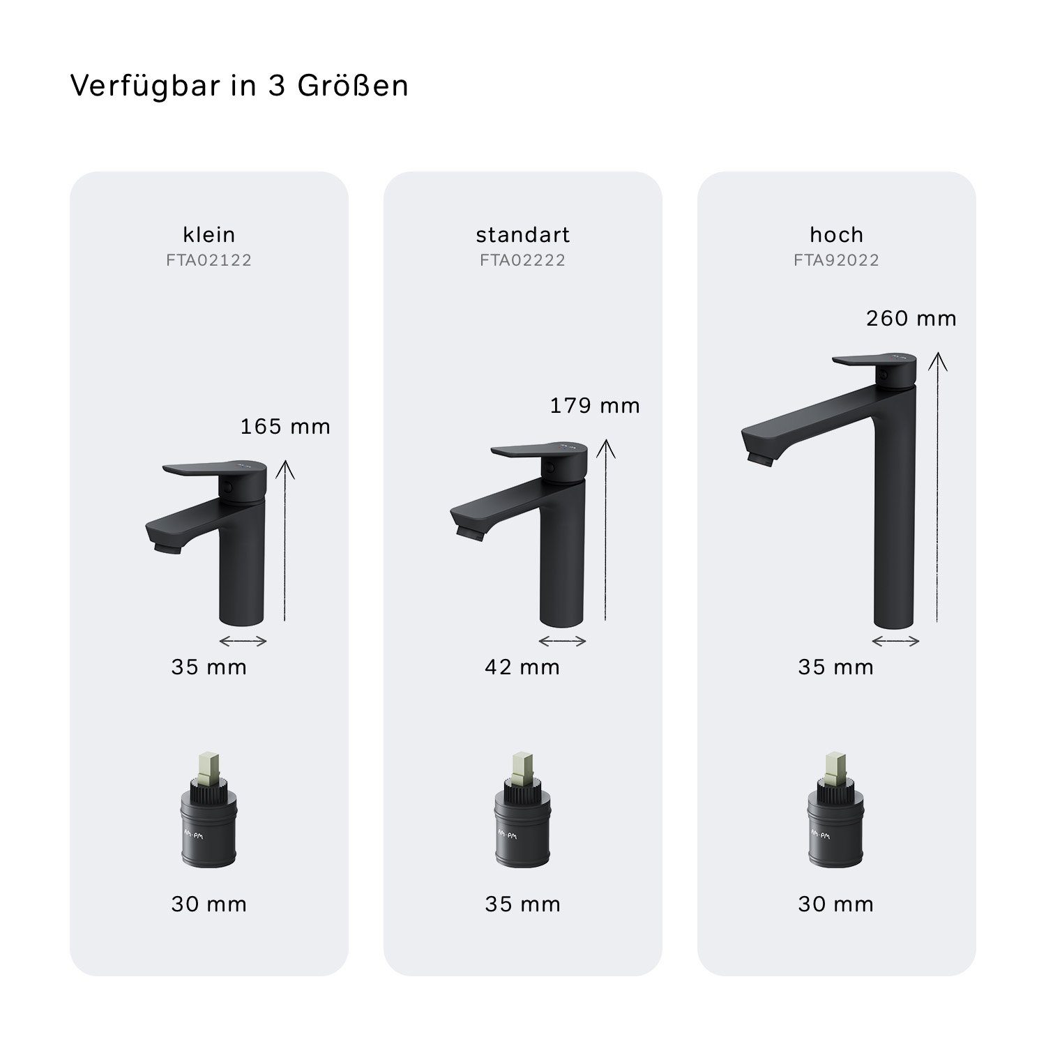 AM.PM Waschtischarmatur Waschbeckenarmatur Hit M-Größe Waschbecken Wasserhahn Bad (mit Klick-Ablaufgarnitur, Mischbatterie) Waschtisch Mischbatterie Badezimmer Badarmatur
