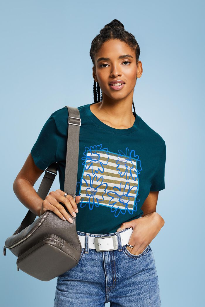 Baumwoll-T-Shirt mit Print