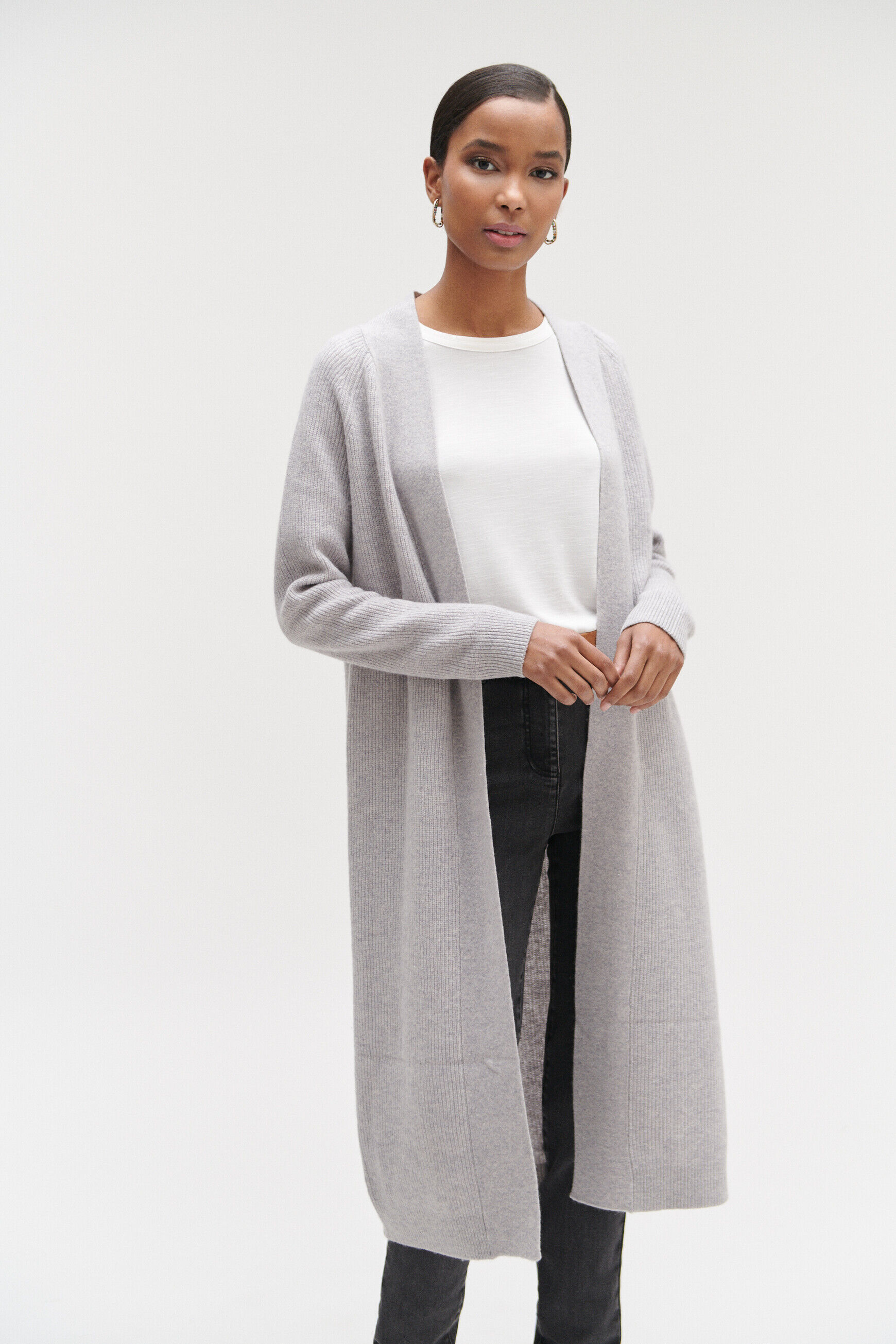 gilet garance gris clair femme