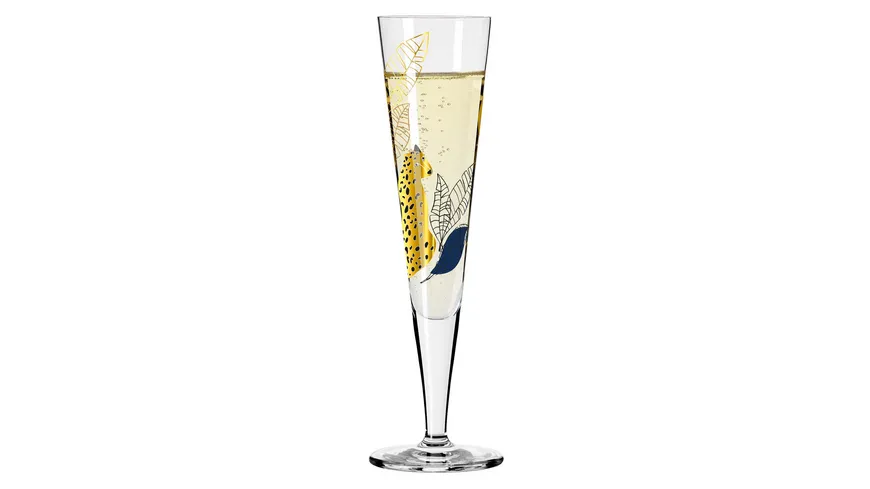 RITZENHOFF Champagnerglas Goldnacht #33 von Concetta Lorenzo Gold, Schwarz, Blau