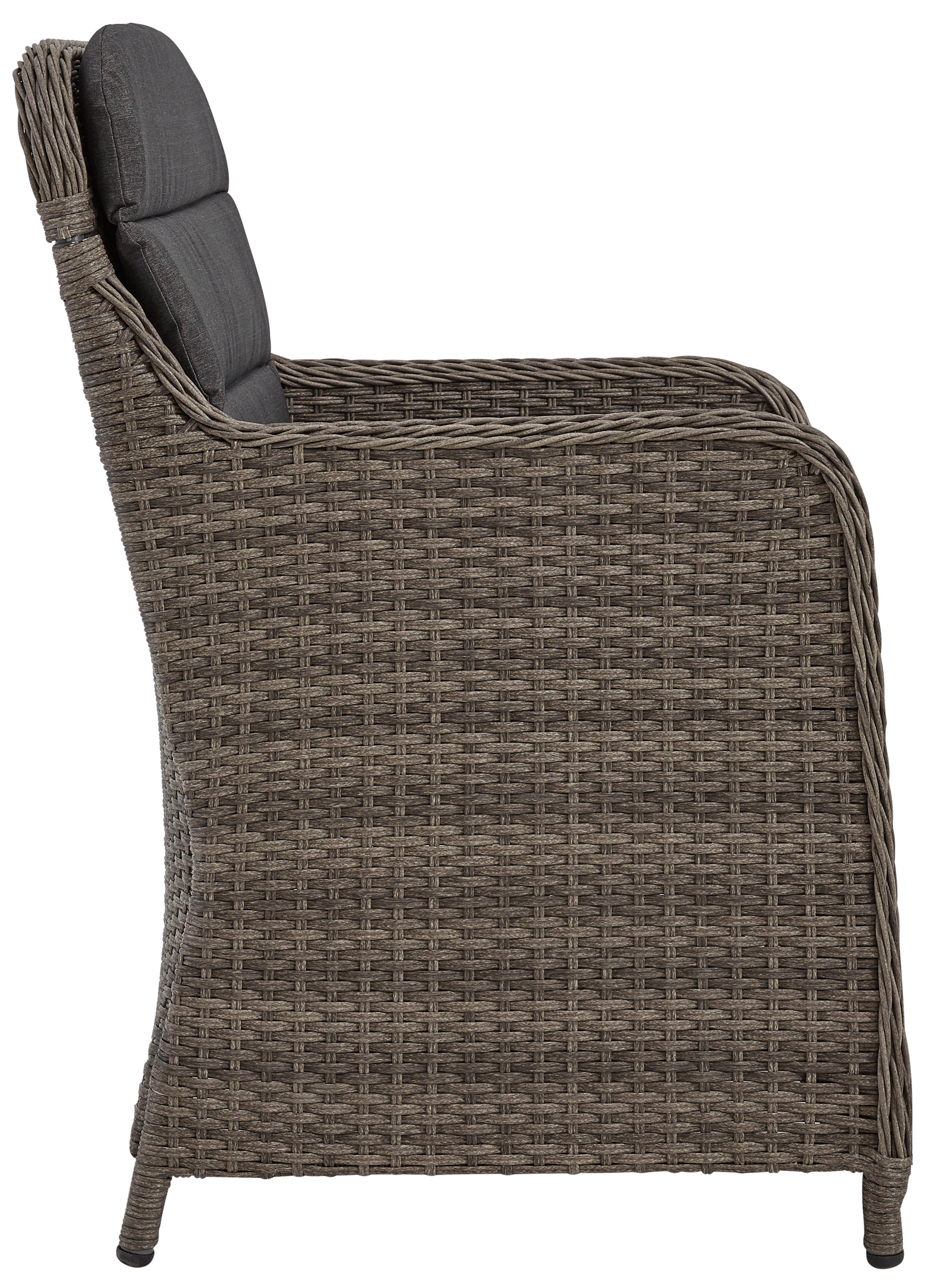 KONIFERA Garten-Essgruppe Kairo, (19-tlg., 6x Sessel, 1x Tisch 180x90x74 cm, Stahl/Polyrattan), inkl. Auflagen