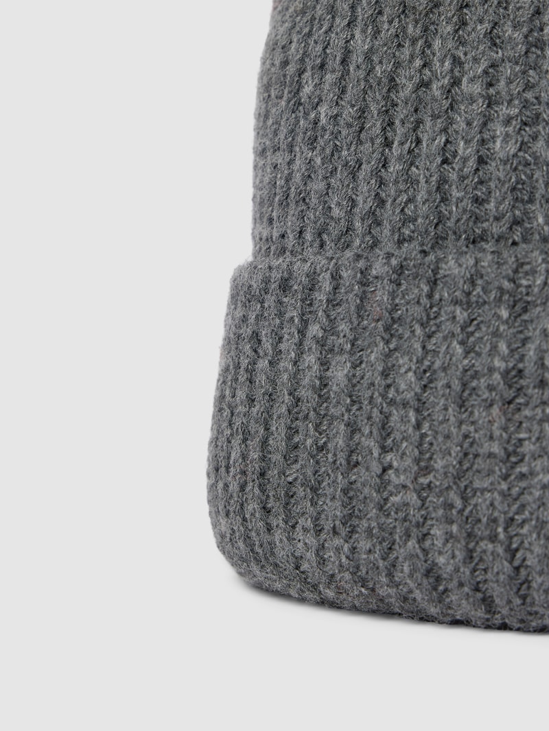 Beanie in Strick-Optik Modell 'FOLI' in anthrazit
