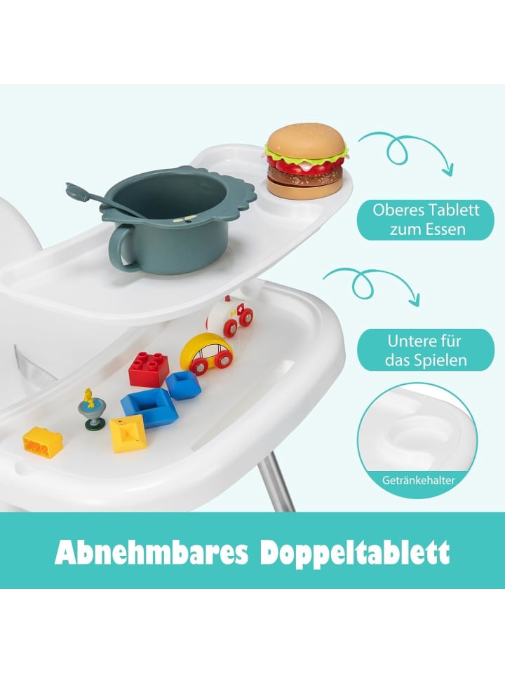 COSTWAY 4 in 1 Babyhochstuhl 6-36 Monate in Weiß günstig kaufen onesize