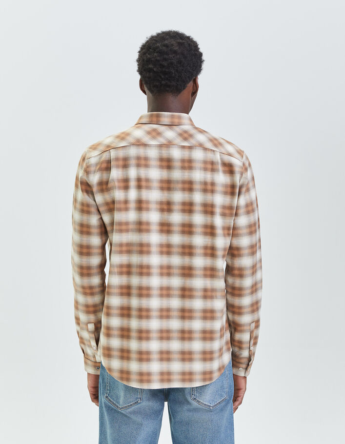 Chemise REGULAR camel motif carreaux Homme