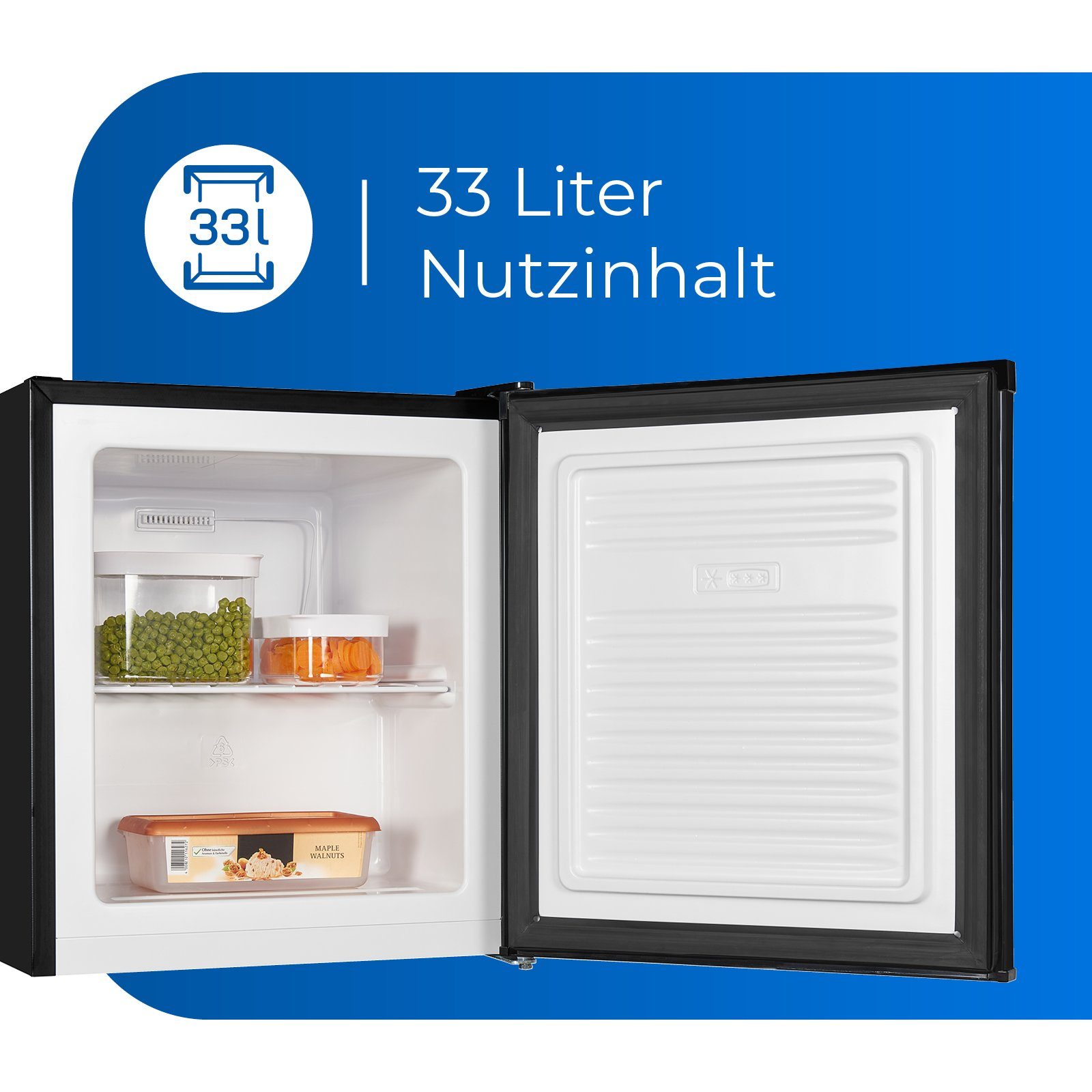 exquisit Gefrierschrank GB05-040E, Mini-Gefrierschrank, kompakt und platzsparend