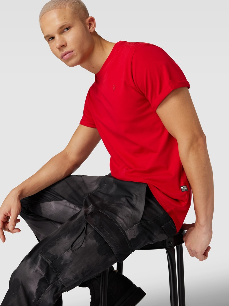 T-Shirt mit Label-Print in rot