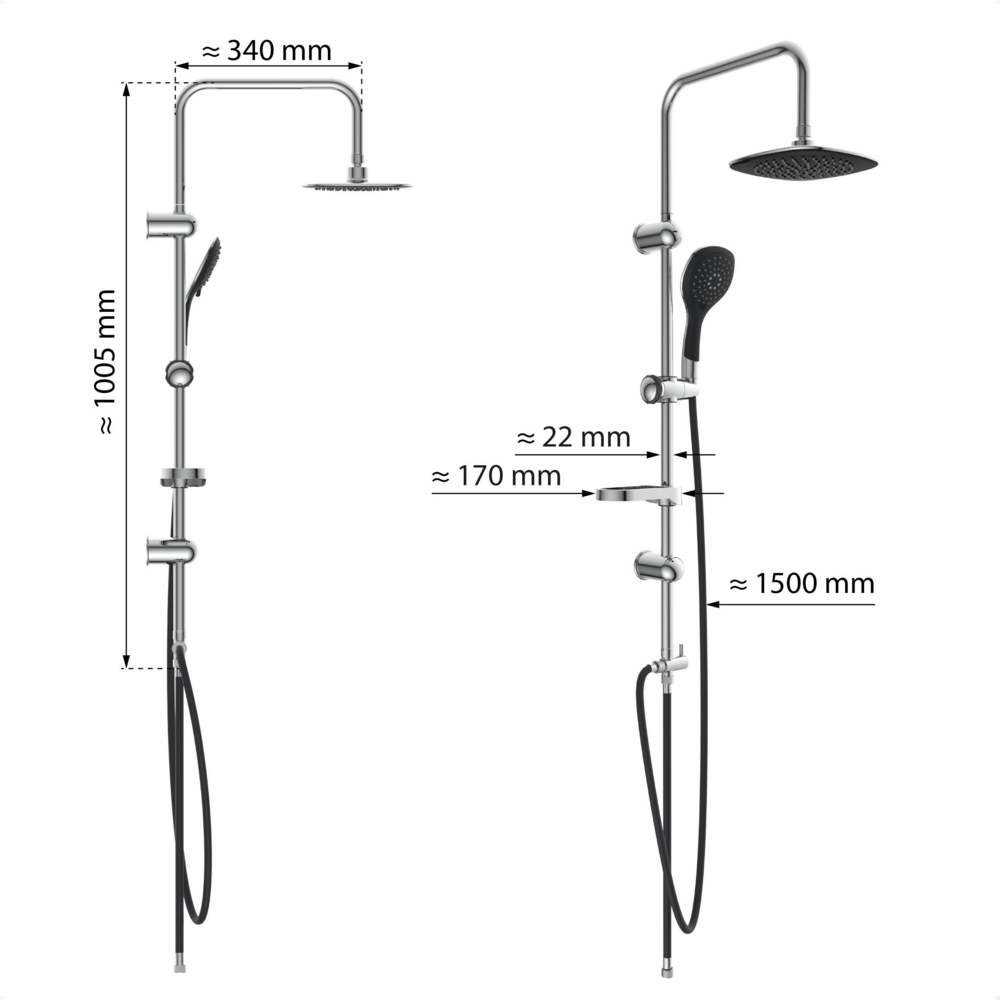 Eisl Duschset DUSCHTRAUM Chrom/Schwarz