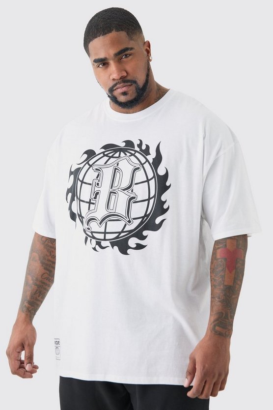 Plus Baseball T-Shirt in Weiß