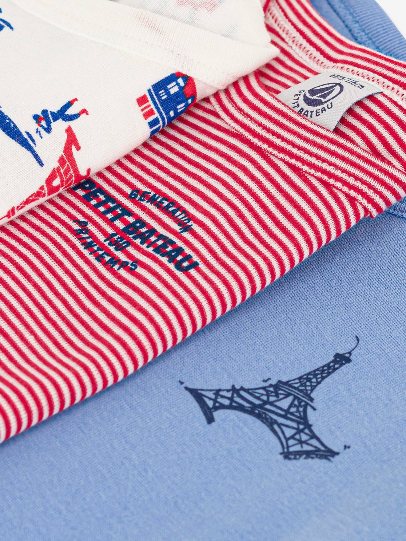 Lot de 3 t-shirts manches courtes PETIT BATEAU blanc