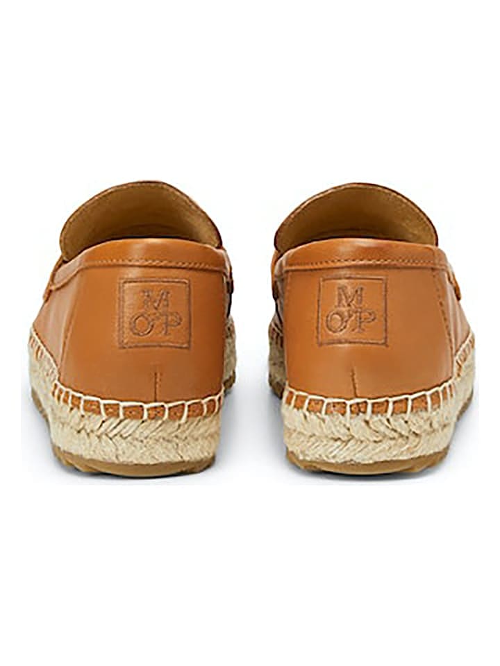 Marc O'Polo Shoes Leder-Espadrilles in Hellbraun günstig kaufen 41