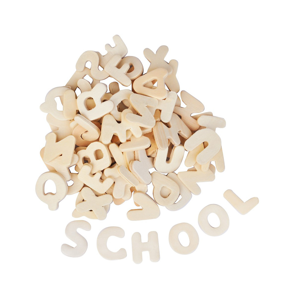 Holz-Buchstaben zum Gestalten, 300 Stück