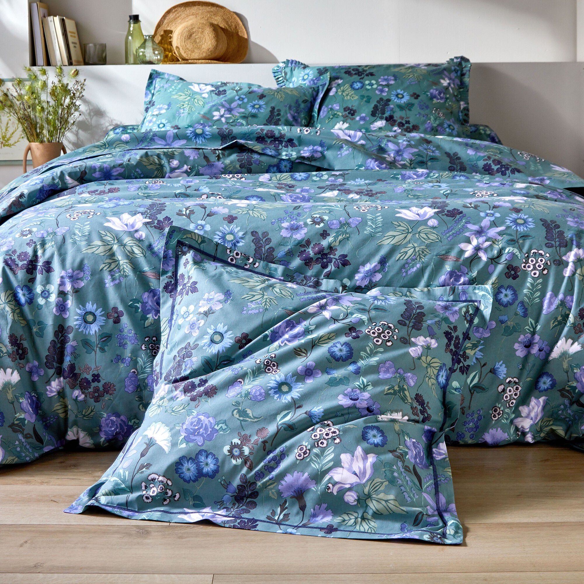 Linge de lit Kelly en coton imprimé floral