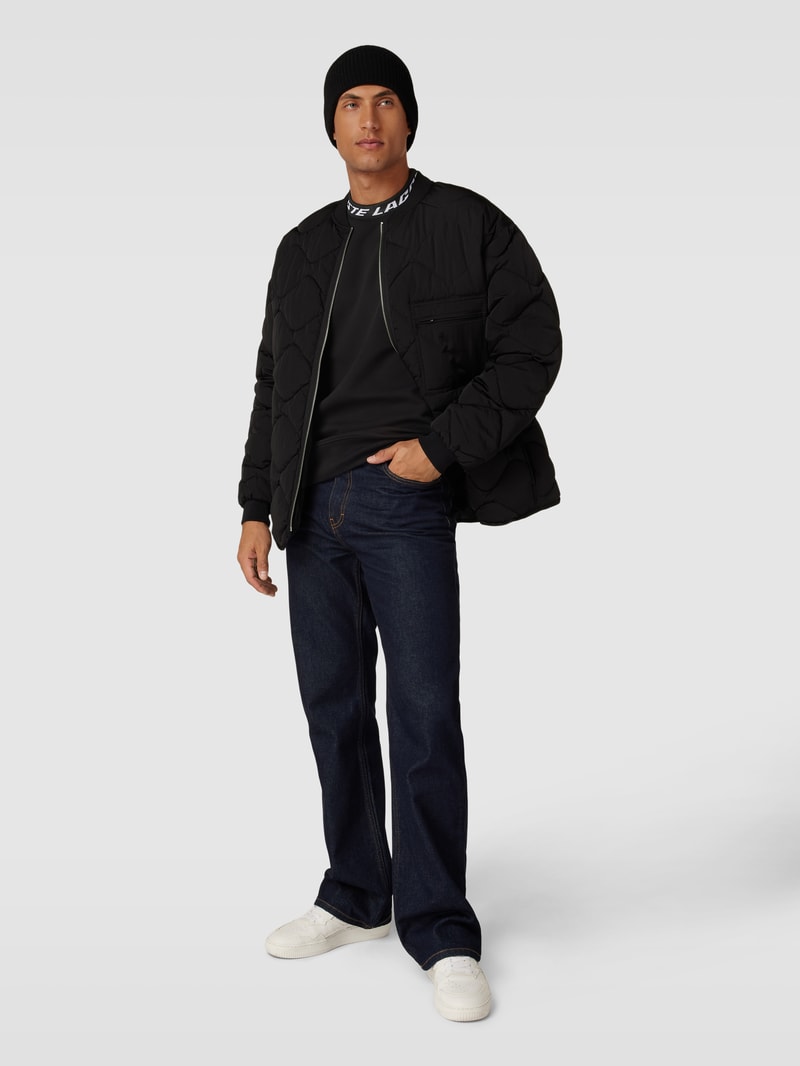 Sweatshirt mit Label-Detail in schwarz