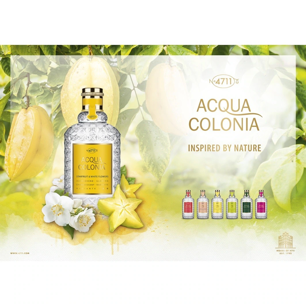 4711 Acqua Colonia Owoce w kształcie gwiazdy i białe kwiaty