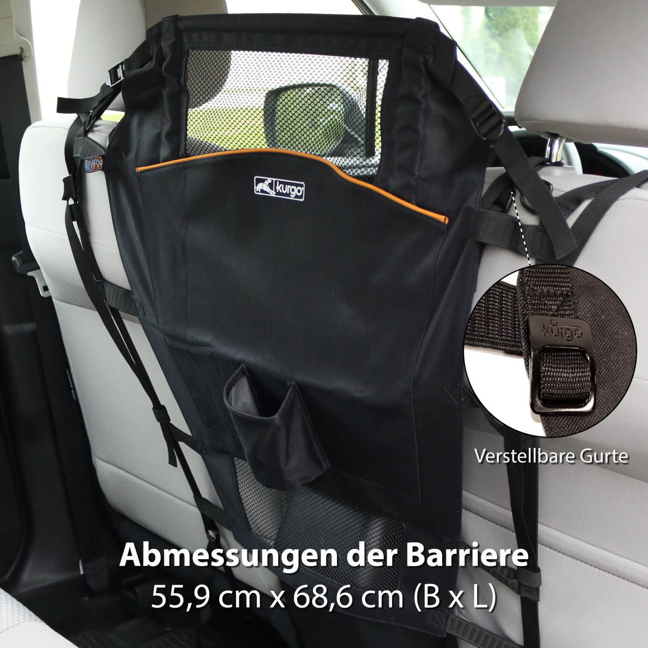 Kurgo Autozubehör Kurgo Rücksitz-Trennwand für Hunde, Schwarz