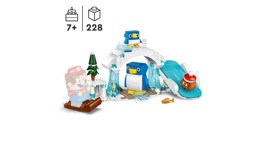 LEGO Super Mario 71430 Schneeabenteuer mit Familie Pinguin – Erweiterungsset