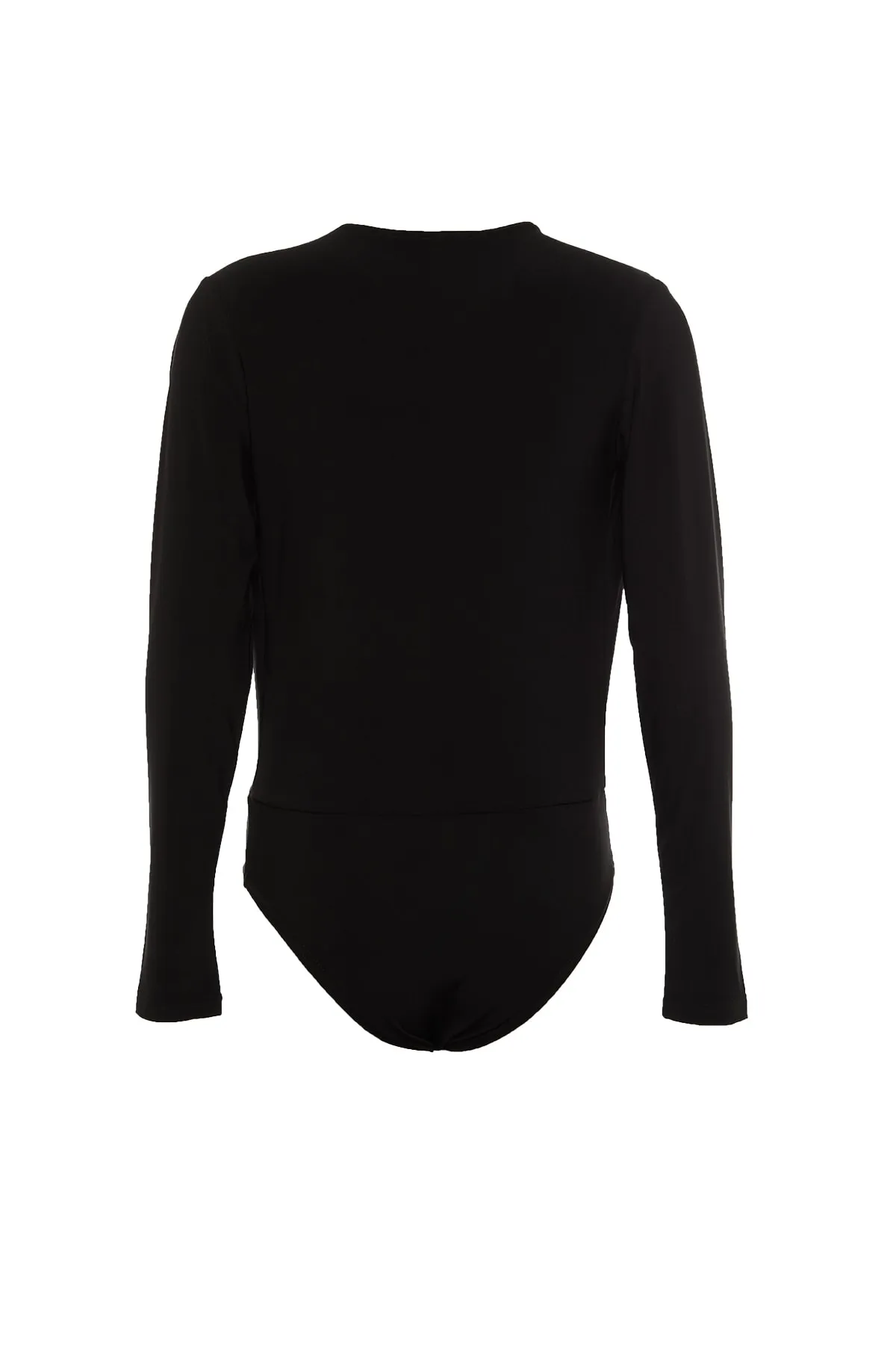 Trendyol Collection  Schwarzer, schmaler Stretch-Strickbody mit zweireihigem Kragen und Druckknopfverschluss TWOAW20BD0035