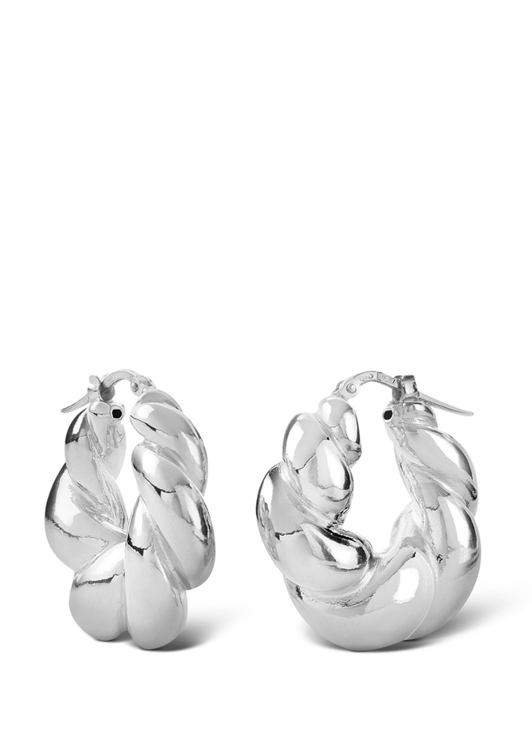 Casa Jewelry Cherry silver hoop earrings