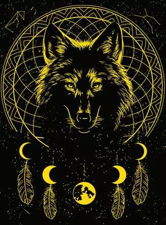 Puzzle 500 Teile - Leuchtender Wolf