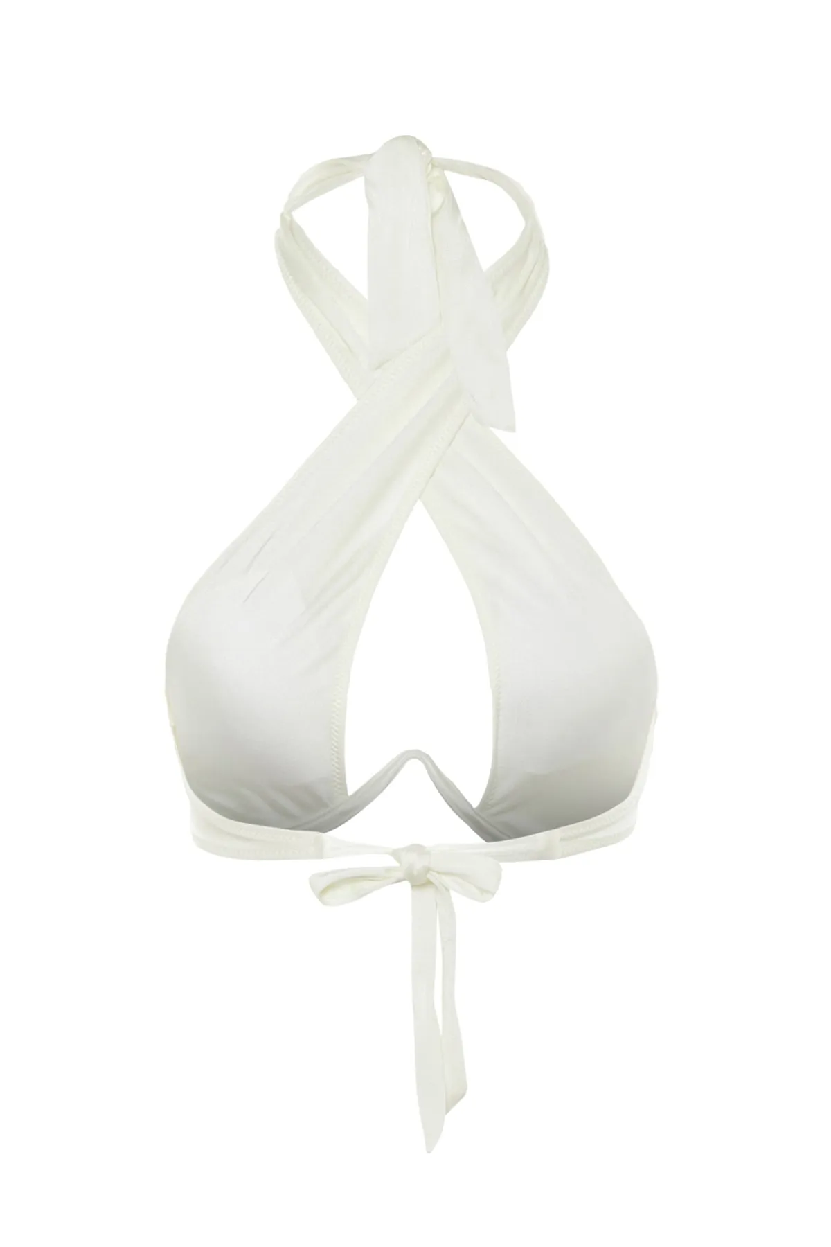 Trendyol Collection  Ecrufarbenes Balconette-Bikinioberteil mit umgekehrtem V-Bügel für die Brautmode TBESS22BU0203