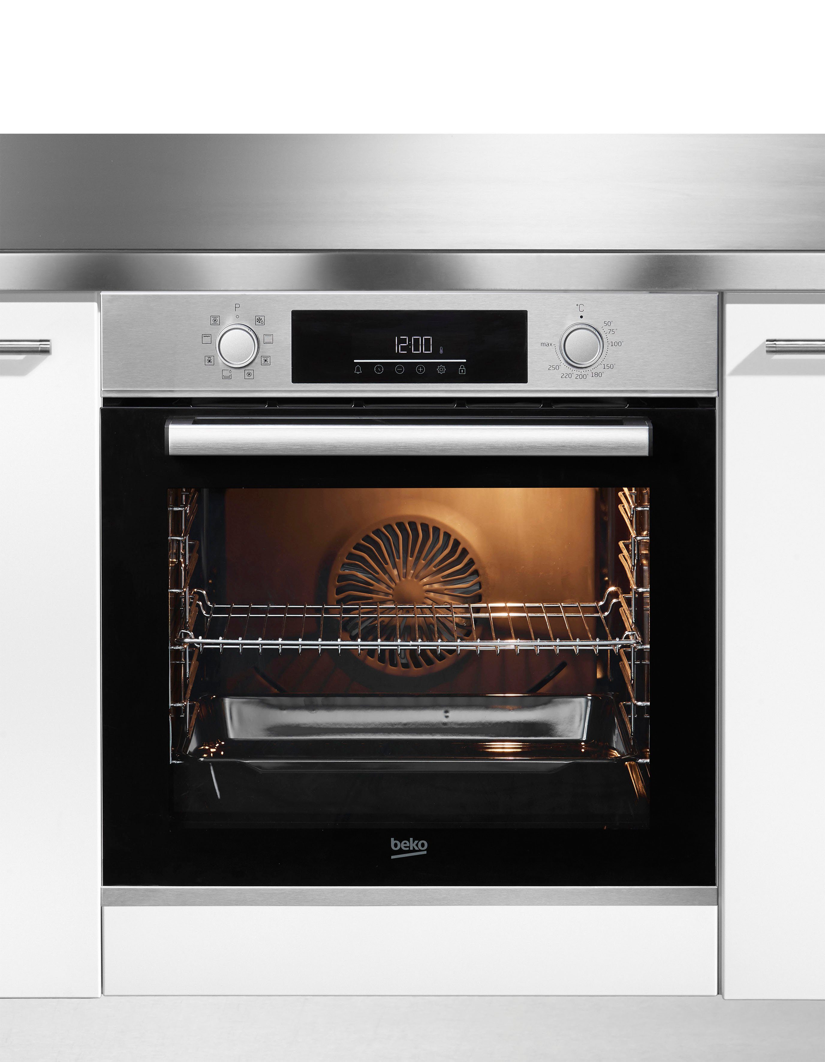 BEKO Einbaubackofen BBIM12300X, mit Teleskopauszug nachrüstbar