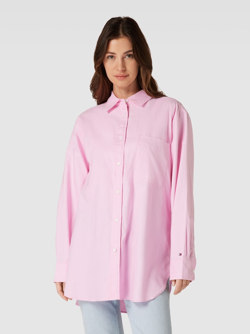 Oversized Bluse mit Umlegekragen Modell 'OXFORD' in rosa