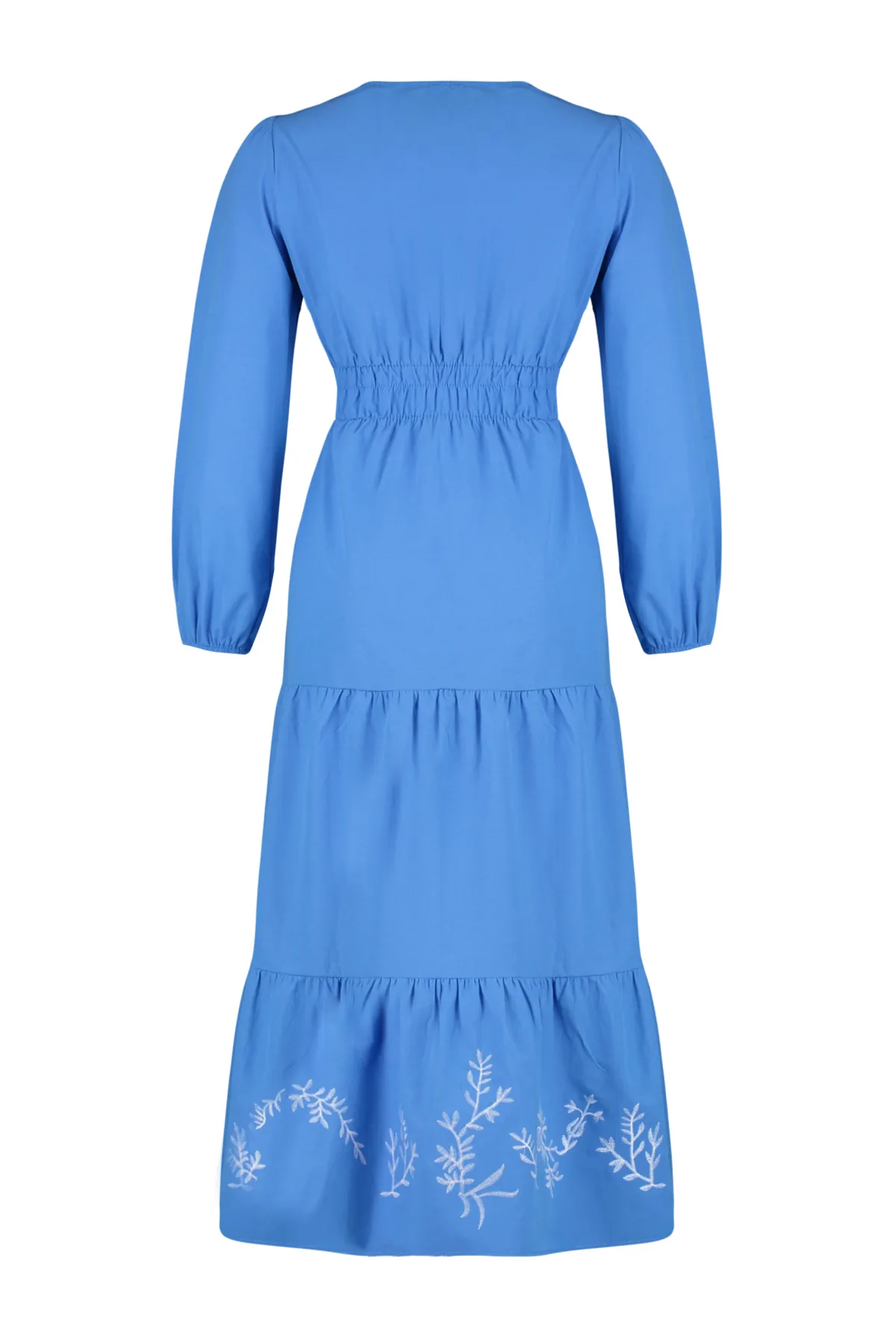 Trendyol Modest  Blaues, besticktes, detailliertes Webkleid TCTSS24EB00138