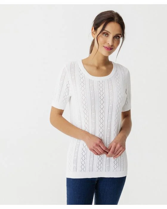 Pull ajouré manches courtes