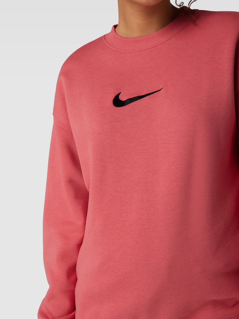 Sweatshirt mit Label-Stitching in altrosa