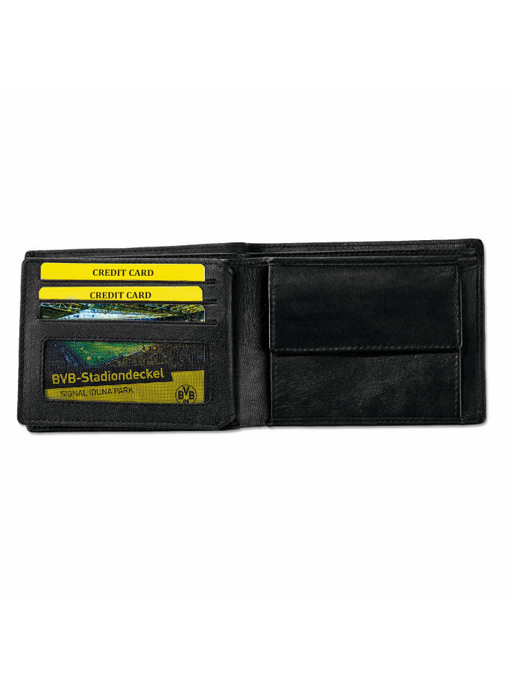 BVB BVB-Ledergeldbörse in schwarz günstig kaufen 15 cm
