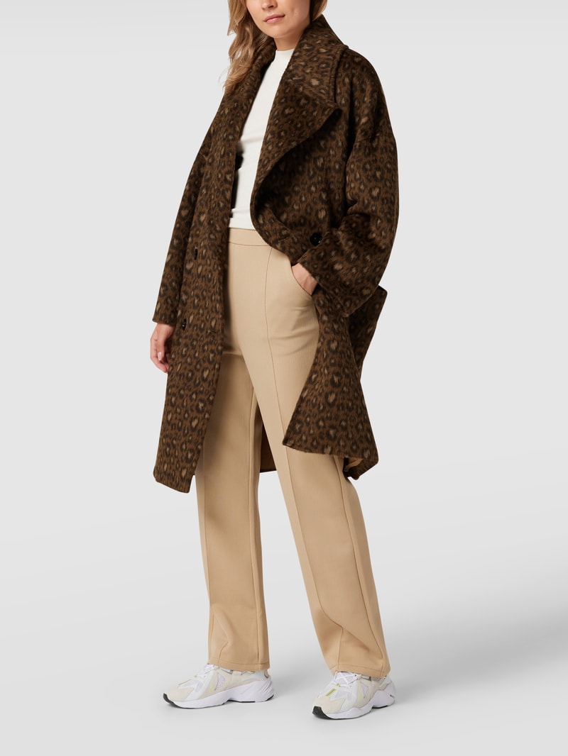 Mantel mit Animal-Print in camel