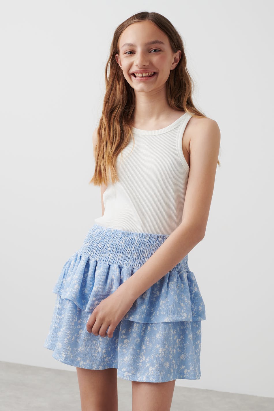 Y double frill skirt