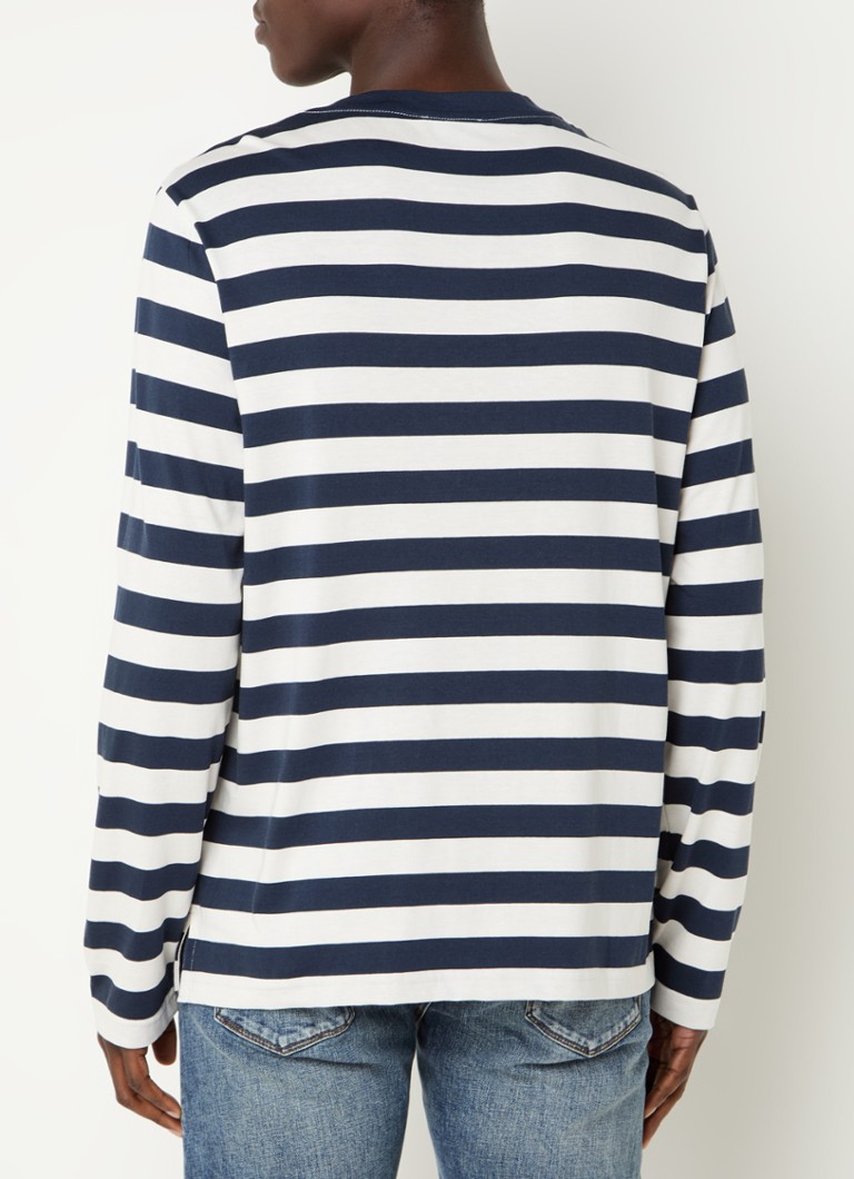 Camicia a maniche lunghe Emporio Armani a righe con logo ricamato