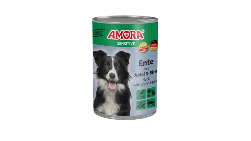 AMORA Hundenassfutter Dose Sensitive Ente + Apfel + Birne 400 g