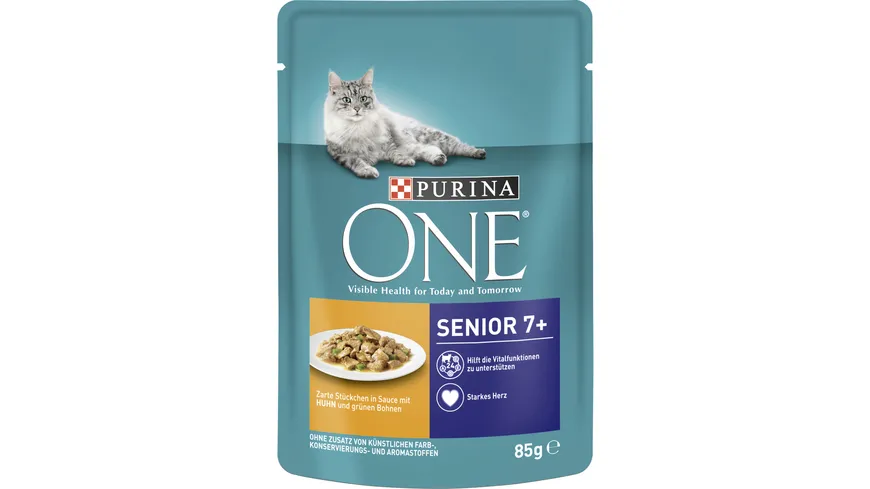 PURINA ONE Senior 7+ mit Huhn und grünen Bohnen Katzennassfutter 85 g