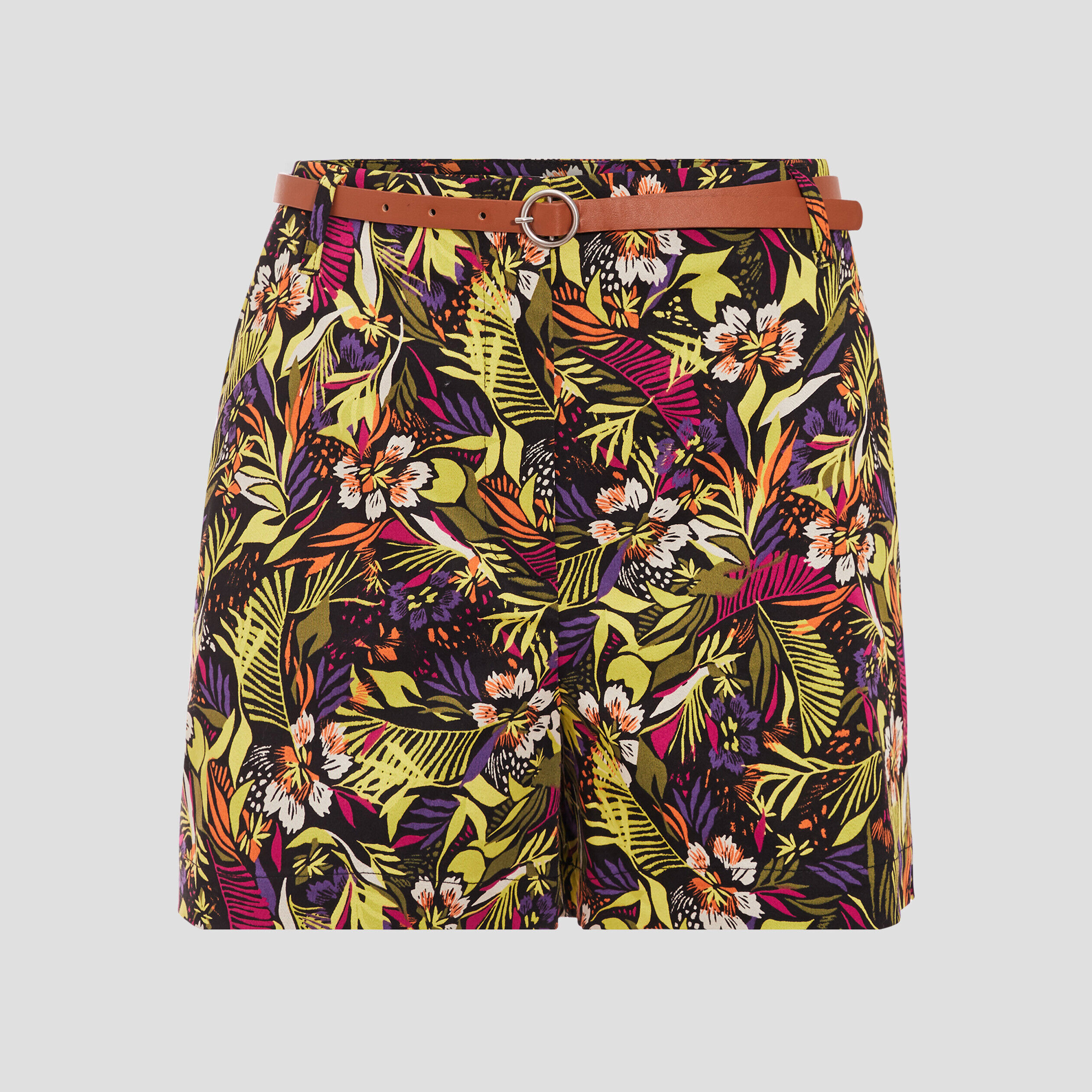 Short city paperbag ceinturé noir femme | Cache Cache