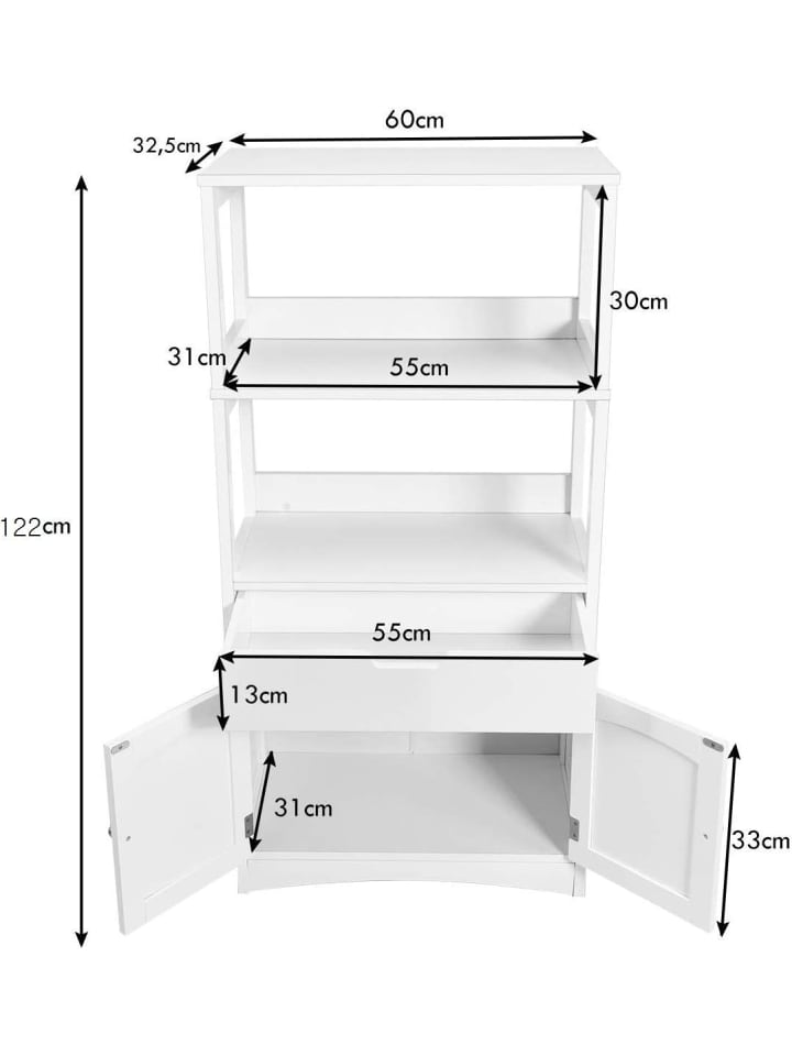COSTWAY Hochschrank in Weiß günstig kaufen onesize