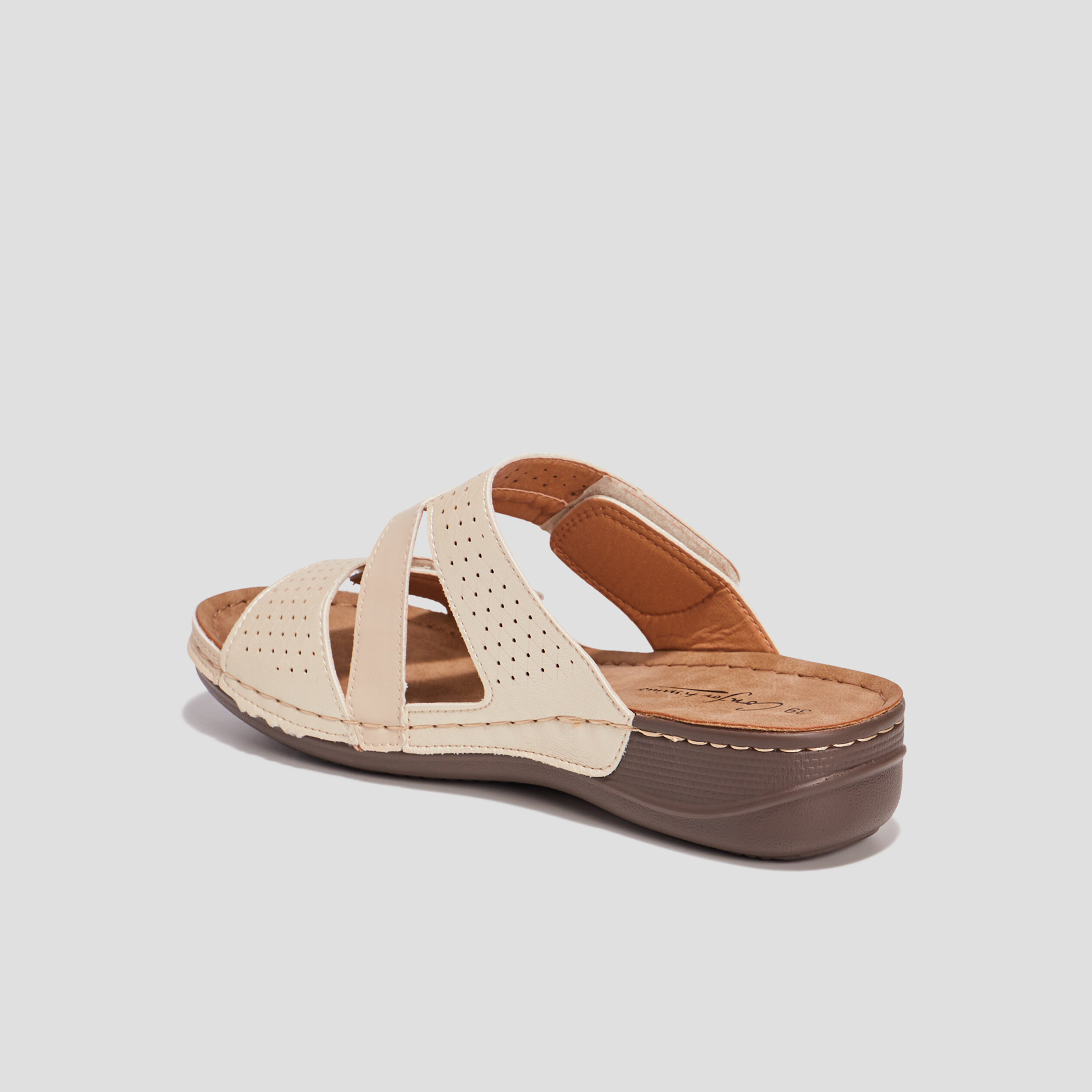 Mules Confort Velcro sable femme | La Halle