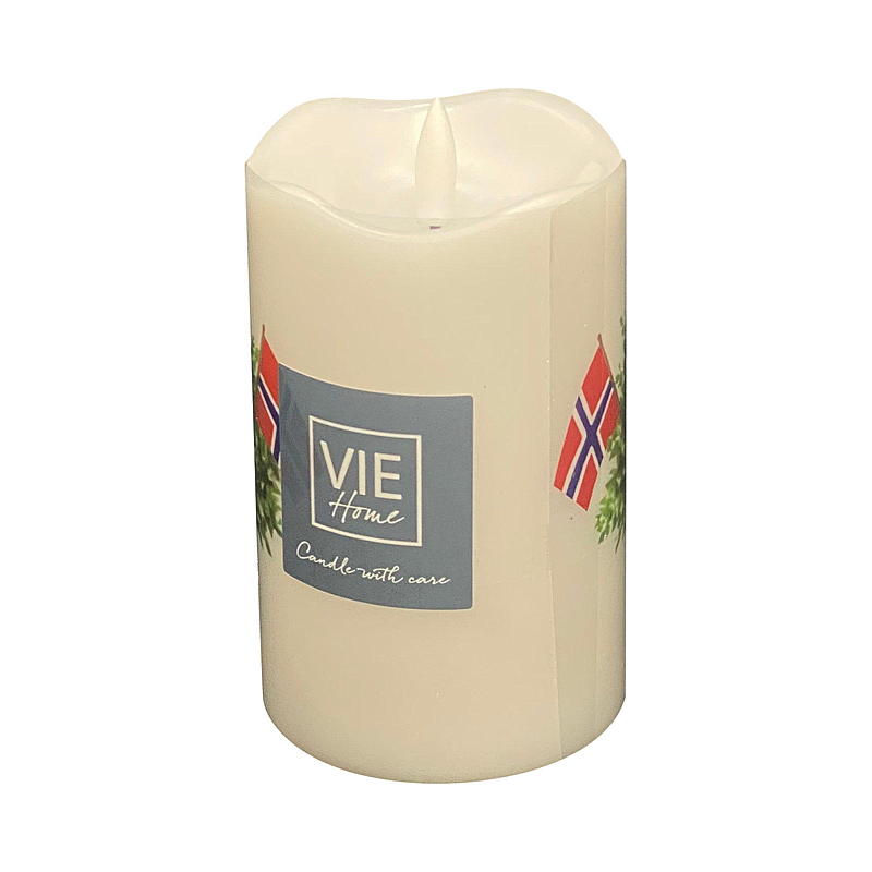 Vie Home Kubbelys 12,5 cm m/print LED timer Mai