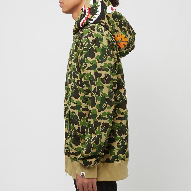 A Bathing Ape Abc Camo Double Shark Full Zip Hoodie green