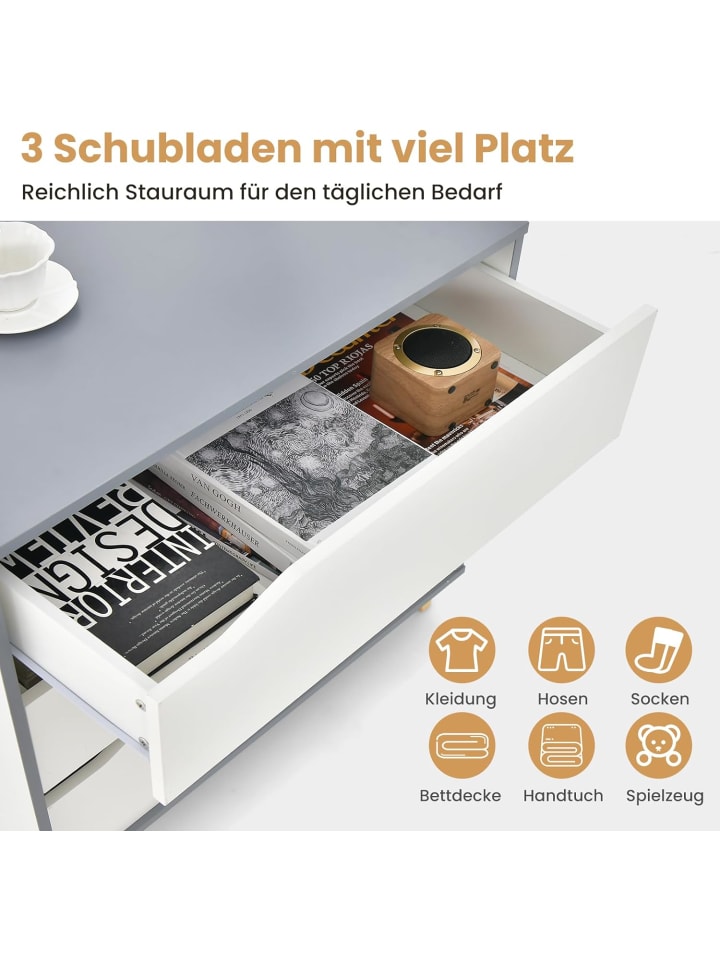 COSTWAY Kommode mit Schubladen in Weiß günstig kaufen onesize