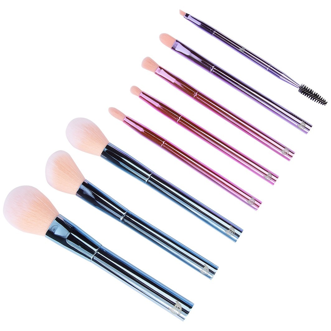 The Total Package - 8 Piece Face & Eye Brush Set with Wrap