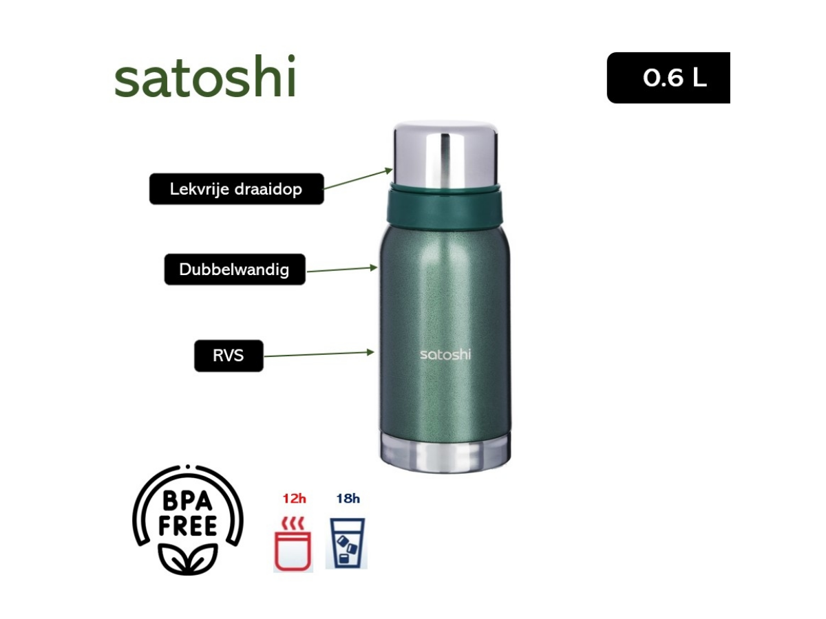 Satoshi Forest Green 0.6L Thermoskanne
