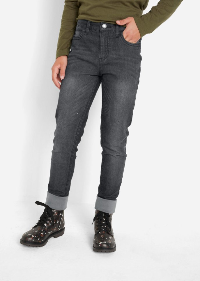 Mädchen Thermojeans mit Jersyfutter und Steinchen