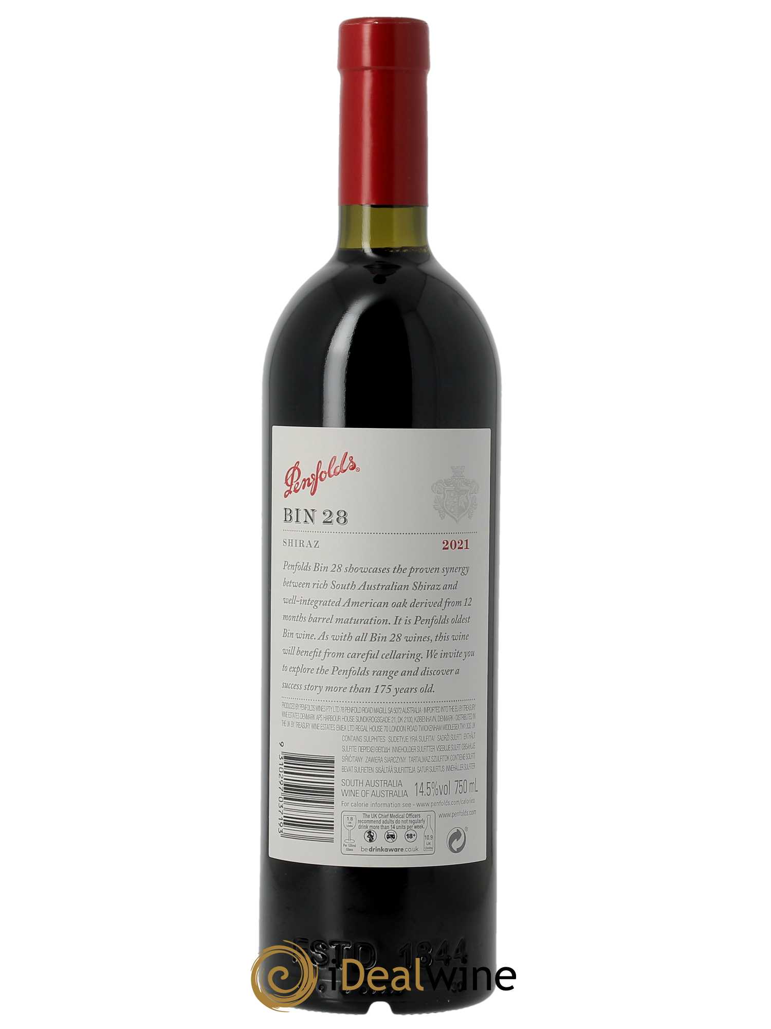 South Australia Penfolds Wines Bin 28 Shiraz  2021 - Lot de 1 Bouteille